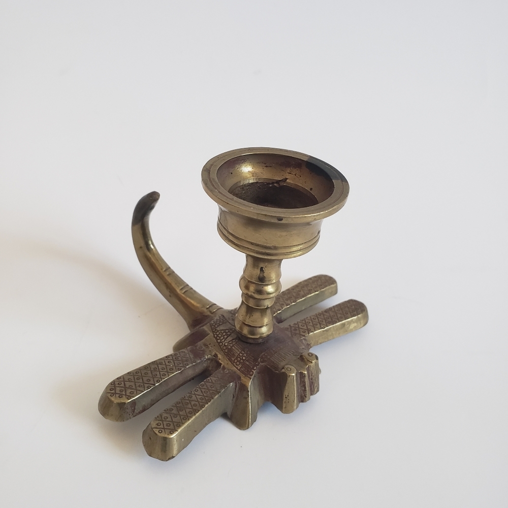 VTG  solid brass dragonfly candle holder hanger